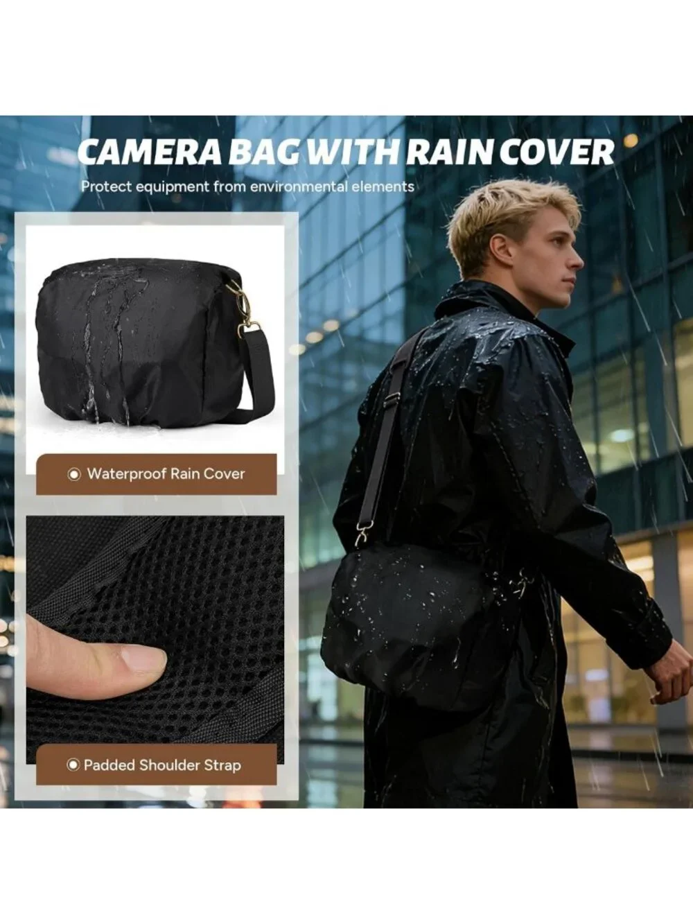 Vintage Canvas Camera Sling Bag | Water-Resistant Crossbody Case for DSLR